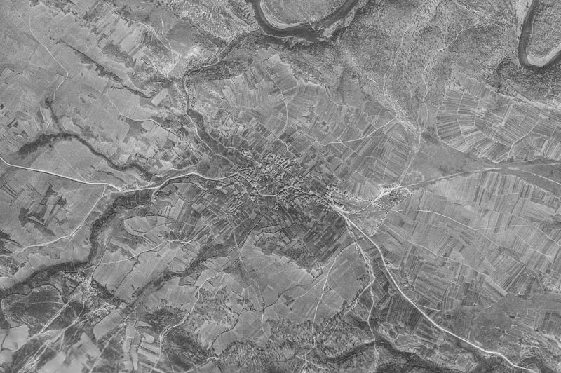 Ortofoto de 1956-1957 del núcleo de Manzanal de Arriba