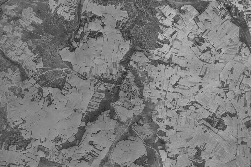 Ortofoto de 1956-1957 del núcleo de Manzanal de los Infantes