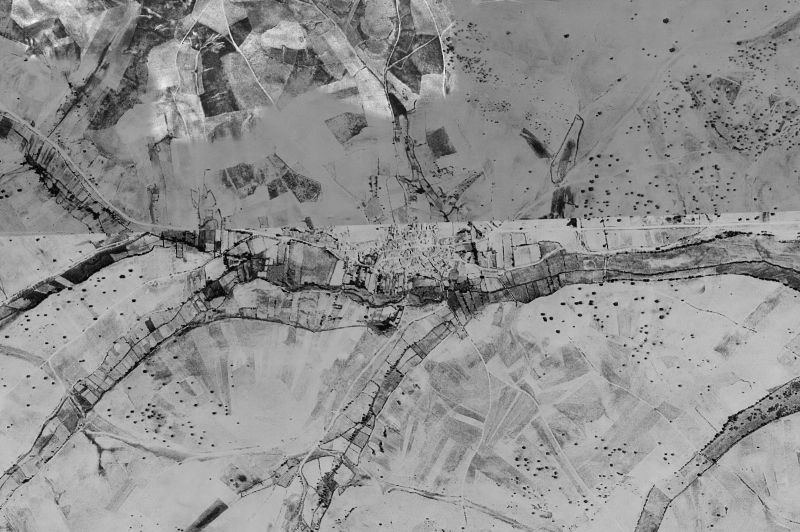 Ortofoto de 1956-1957 del núcleo de Mayalde
