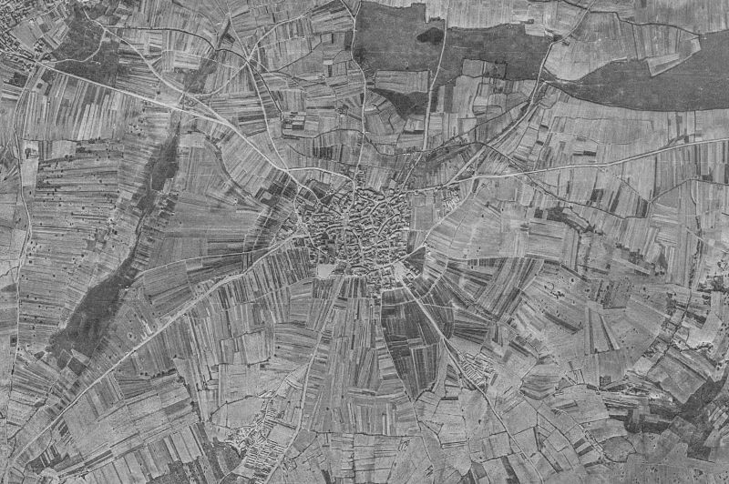 Ortofoto de 1956-1957 del núcleo de Melgar de Tera