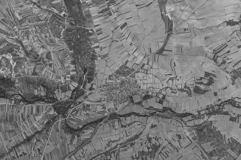 Ortofoto de 1956-1957 del núcleo de Molezuelas de la Carballeda