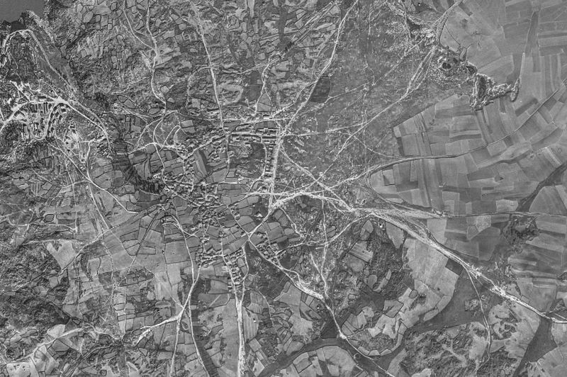 Ortofoto de 1956-1957 del núcleo de Muelas del Pan