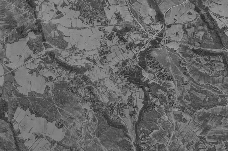 Ortofoto de 1956-1957 del núcleo de Palacios de Sanabria