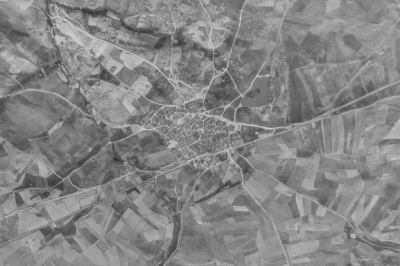 Ortofoto de 1956-1957 del núcleo de Pereruela