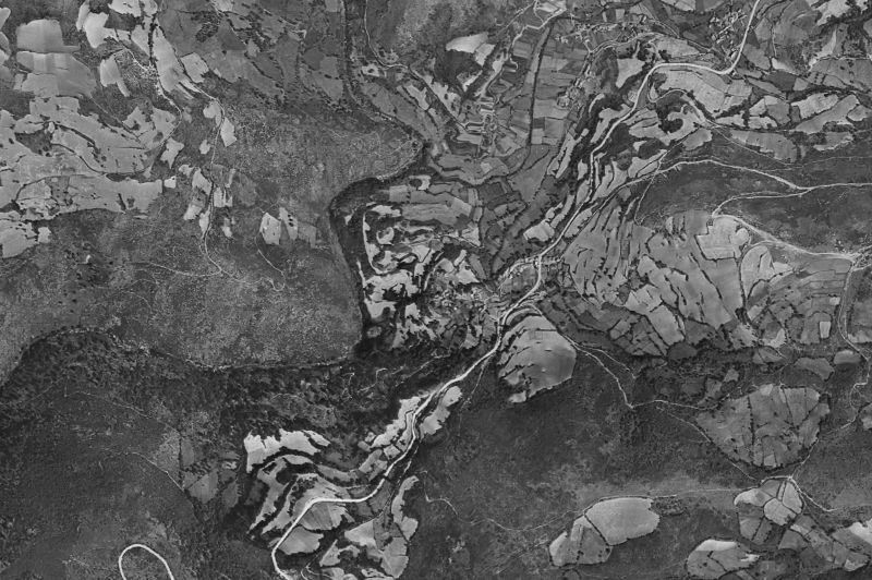 Ortofoto de 1956-1957 del núcleo de Pías