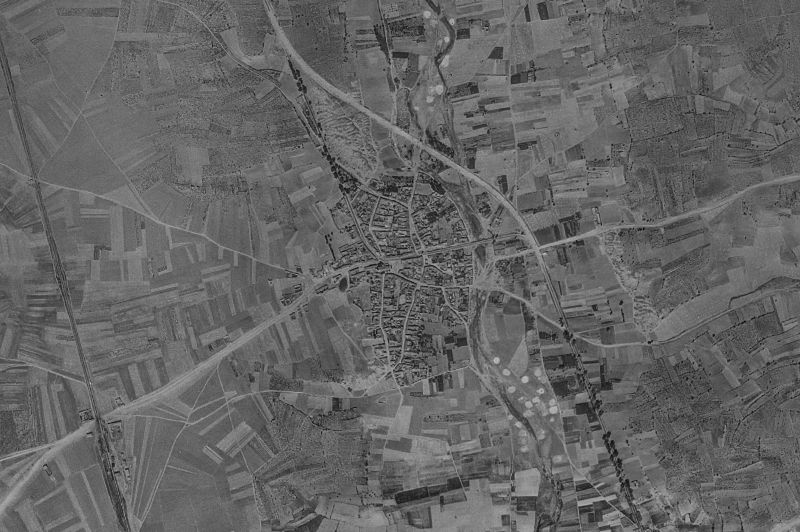 Ortofoto de 1956-1957 del núcleo de Pobladura del Valle