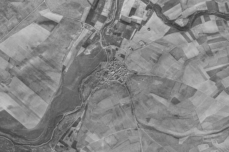 Ortofoto de 1956-1957 del núcleo de Pobladura de Valderaduey