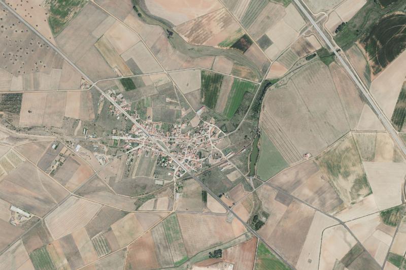Ortofoto actual del núcleo de Pozuelo de Tábara