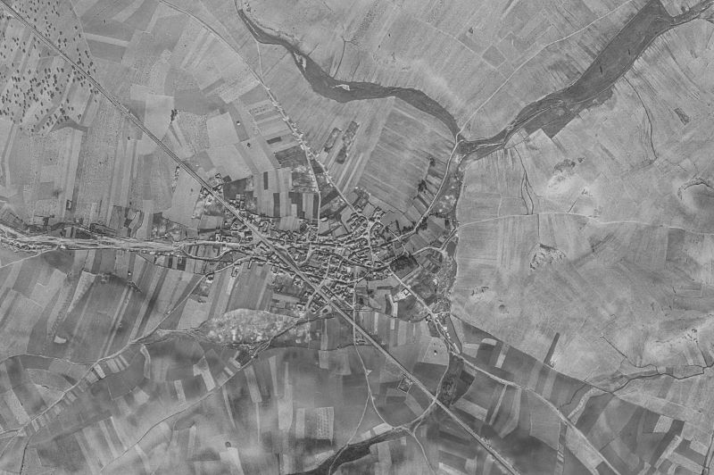 Ortofoto de 1956-1957 del núcleo de Pozuelo de Tábara