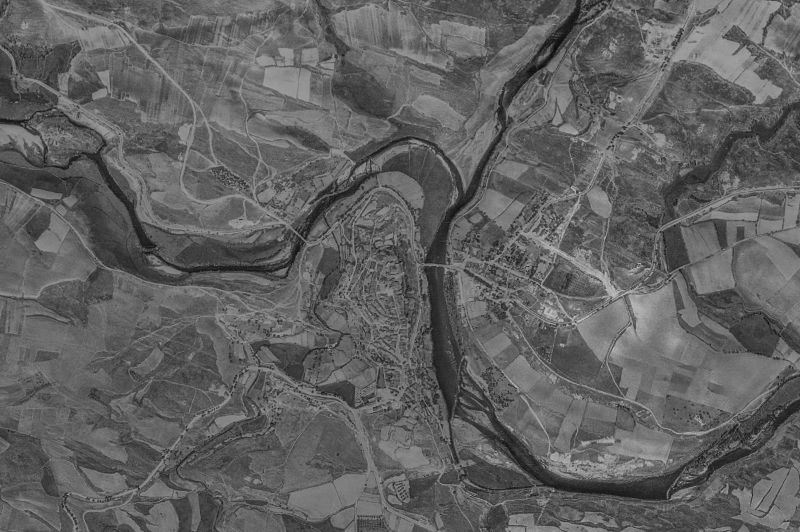 Ortofoto de 1956-1957 del núcleo de Puebla de Sanabria
