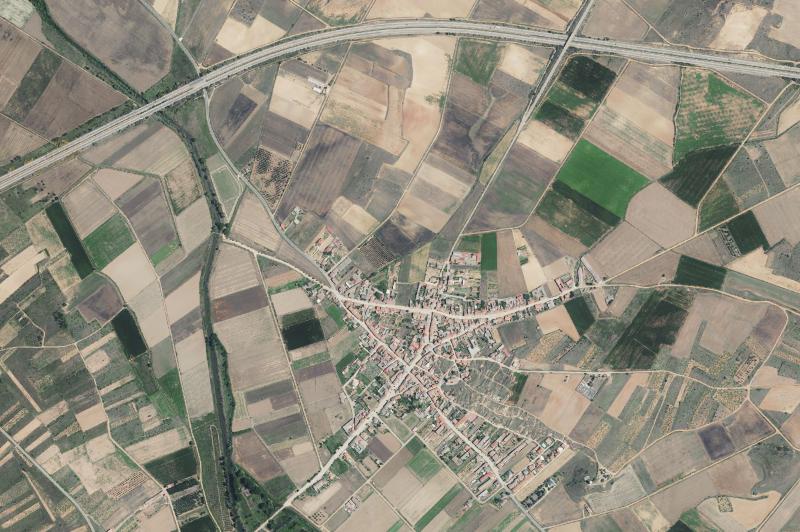 Ortofoto actual del núcleo de Quiruelas de Vidriales