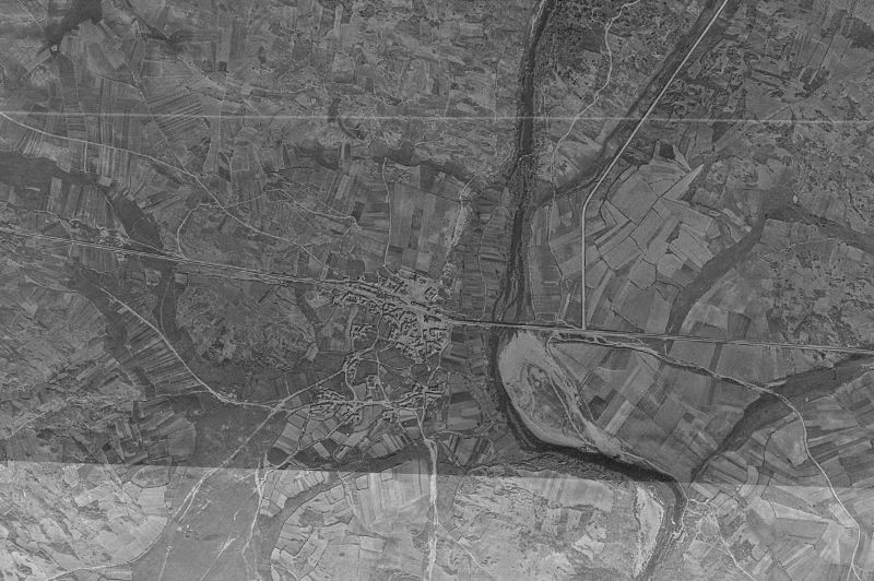Ortofoto de 1956-1957 del núcleo de Rionegro del Puente