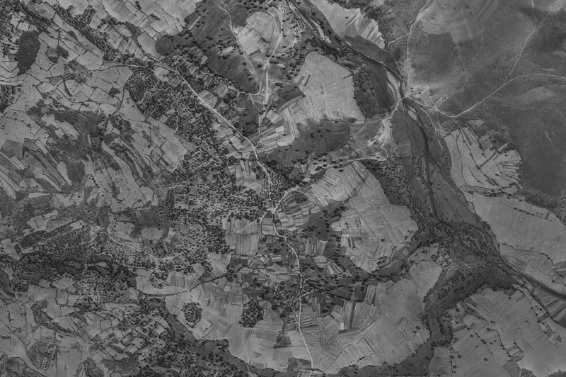 Ortofoto de 1956-1957 del núcleo de Rosinos de la Requejada