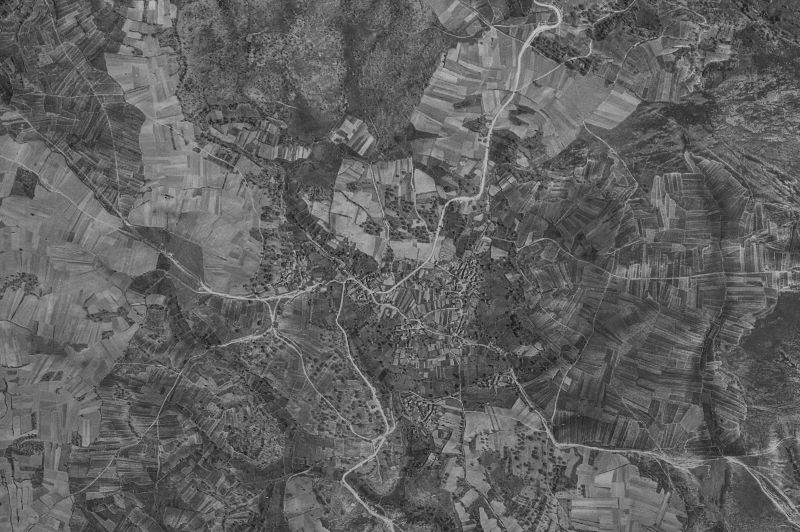 Ortofoto de 1956-1957 del núcleo de San Justo