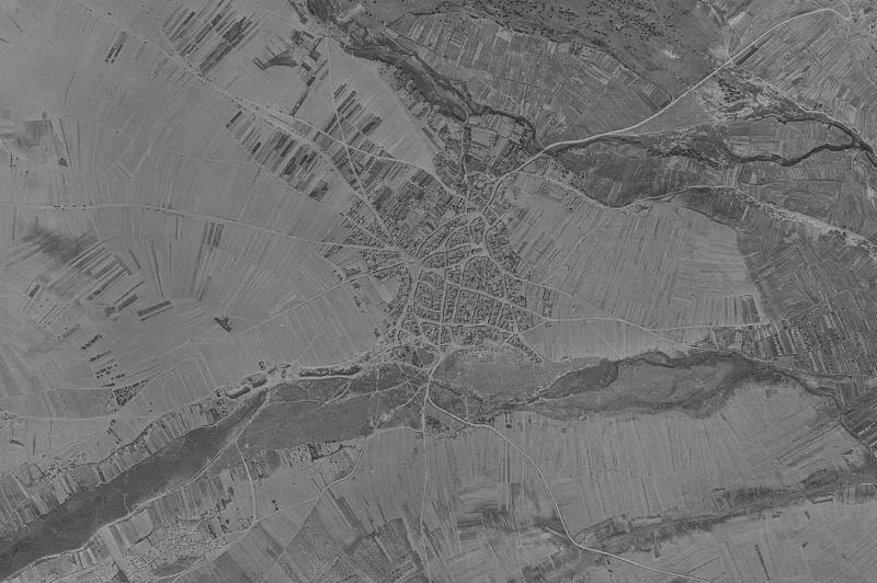 Ortofoto de 1956-1957 del núcleo de San Pedro de Ceque