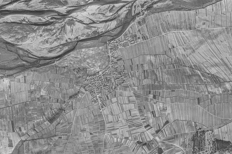 Ortofoto de 1956-1957 del núcleo de Santa Croya de Tera