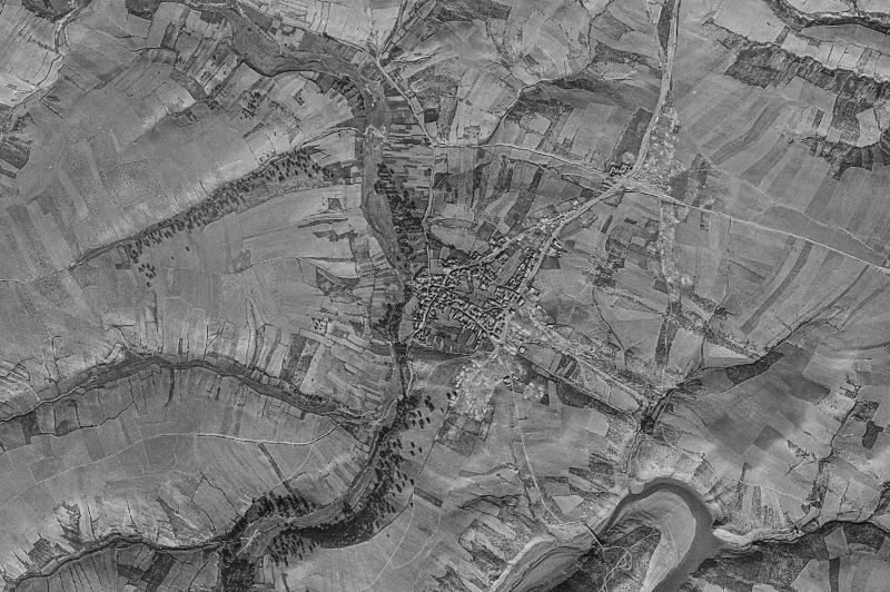 Ortofoto de 1956-1957 del núcleo de Santa Eufemia del Barco
