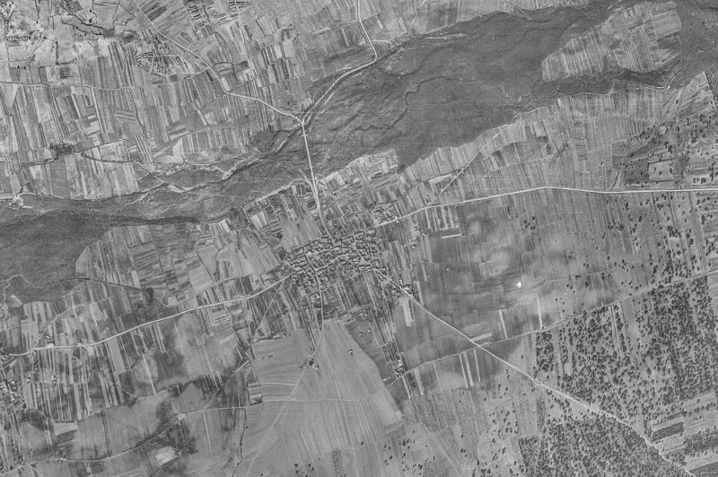 Ortofoto de 1956-1957 del núcleo de Santa María de Valverde