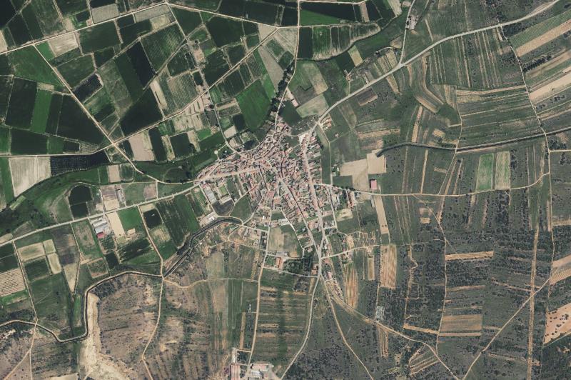 Ortofoto actual del núcleo de Santibáñez de Tera