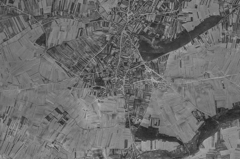 Ortofoto de 1956-1957 del núcleo de Santibáñez de Vidriales