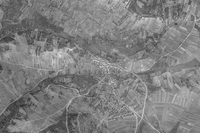 Ortofoto de 1956-1957 del núcleo de Trabazos