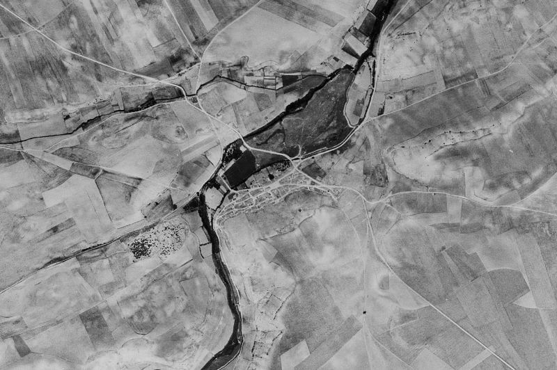 Ortofoto de 1956-1957 del núcleo de Vallesa de la Guareña