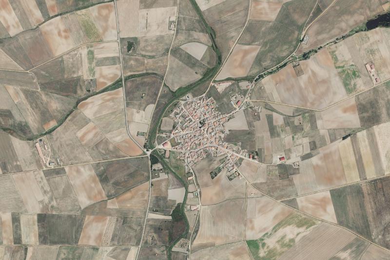Ortofoto actual del núcleo de Villalba de la Lampreana