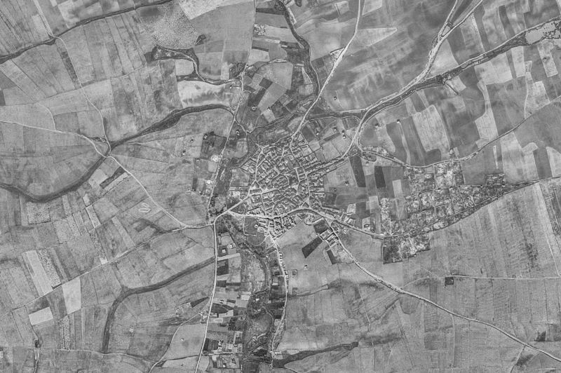 Ortofoto de 1956-1957 del núcleo de Villalba de la Lampreana