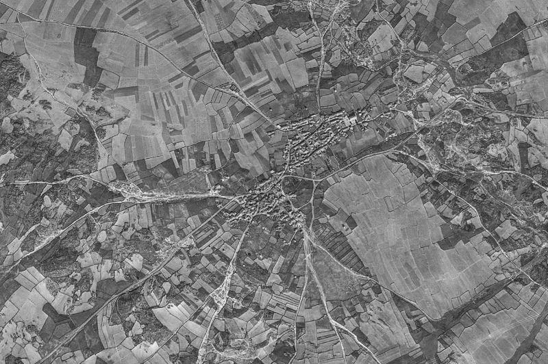 Ortofoto de 1956-1957 del núcleo de Villalcampo