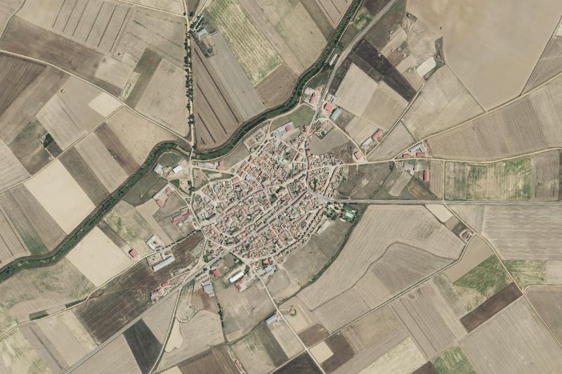 Ortofoto actual del núcleo de Villamayor de Campos