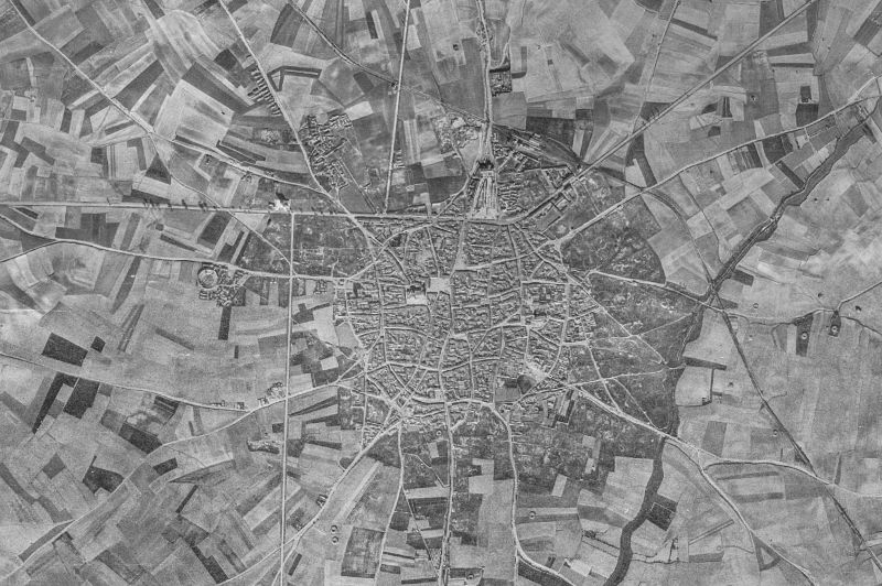 Ortofoto de 1956-1957 del núcleo de Villanueva del Campo