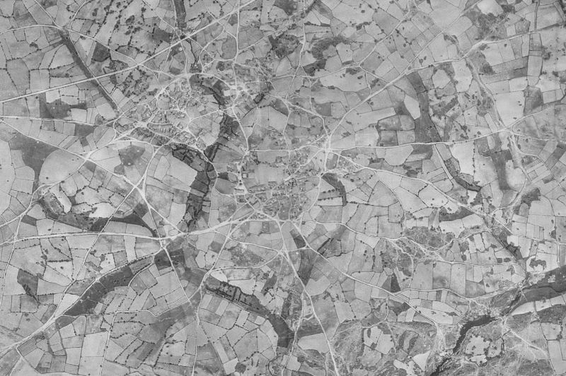 Ortofoto de 1956-1957 del núcleo de Villar del Buey