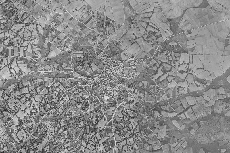 Ortofoto de 1956-1957 del núcleo de Villardiegua de la Ribera