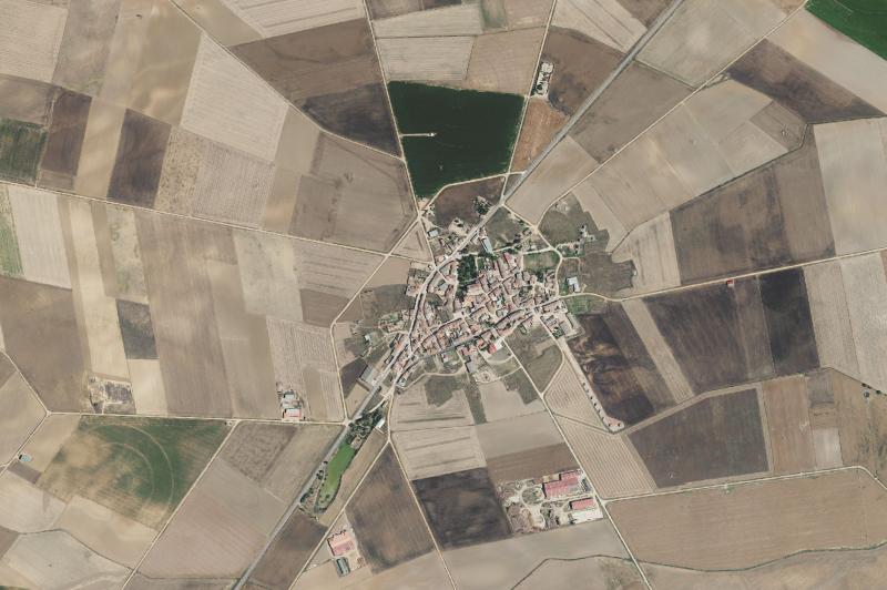 Ortofoto actual del núcleo de Villavendimio