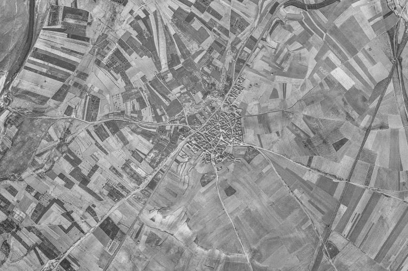 Ortofoto de 1956-1957 del núcleo de Villaveza del Agua