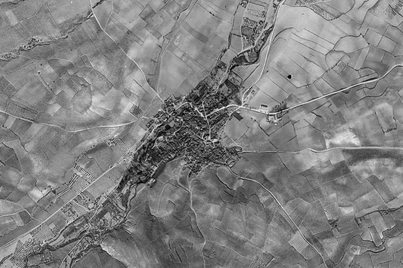 Ortofoto de 1956-1957 del núcleo de Aguarón