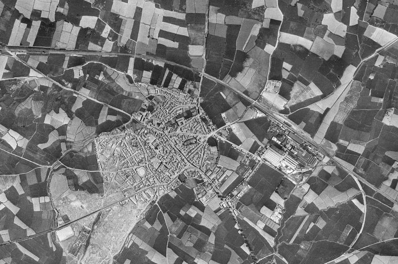 Ortofoto de 1956-1957 del núcleo de Alagón