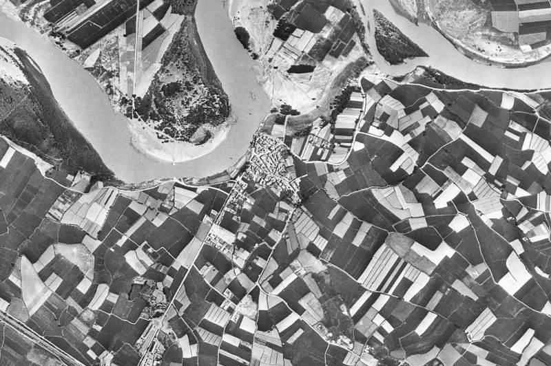 Ortofoto de 1956-1957 del núcleo de Alcalá de Ebro