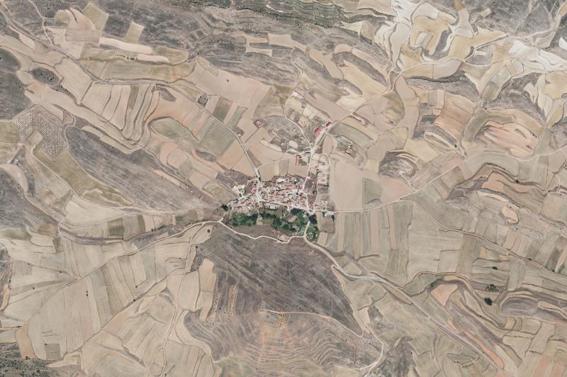 Ortofoto actual del núcleo de Aldehuela de Liestos