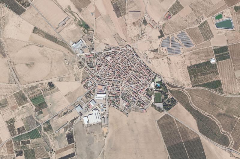Ortofoto actual del núcleo de Alfamén