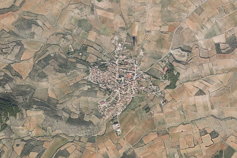Ortofoto actual del núcleo de Almonacid de la Sierra