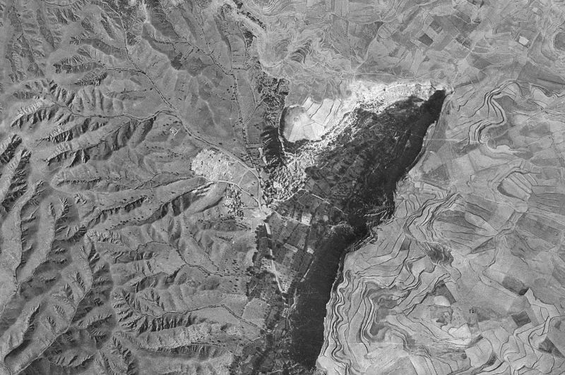 Ortofoto de 1956-1957 del núcleo de Anento