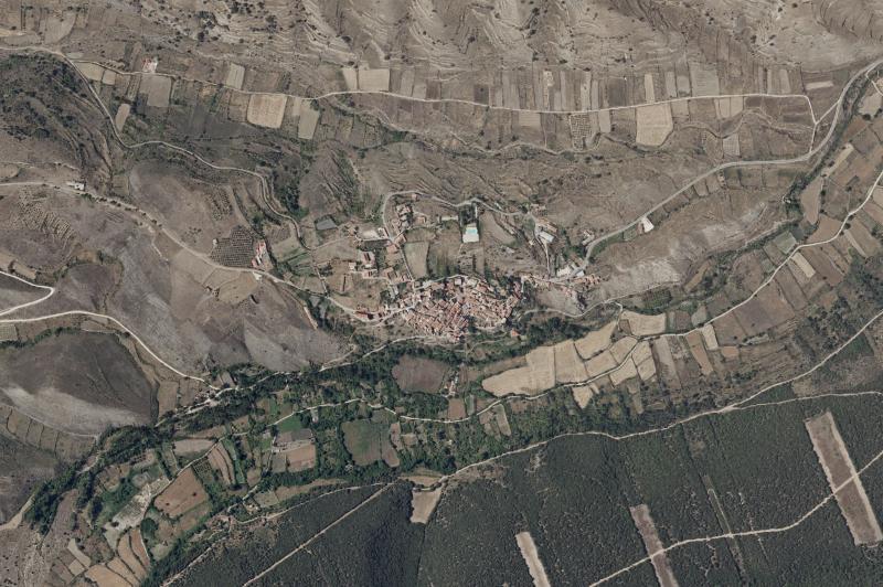 Ortofoto actual del núcleo de Añón de Moncayo