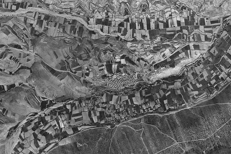 Ortofoto de 1956-1957 del núcleo de Añón de Moncayo