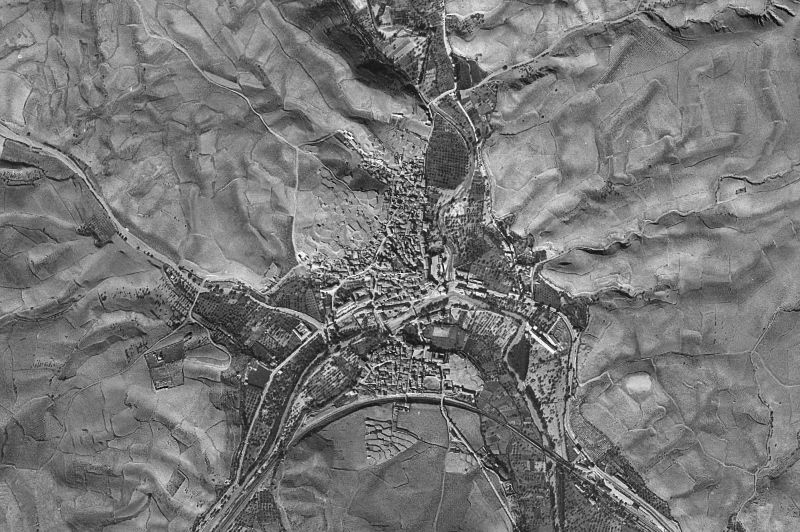 Ortofoto de 1956-1957 del núcleo de Ateca