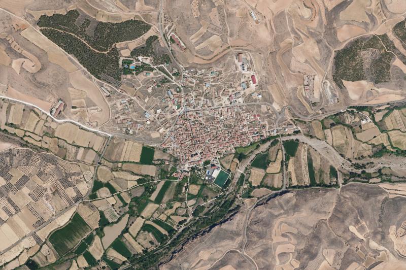 Ortofoto actual del núcleo de Azuara