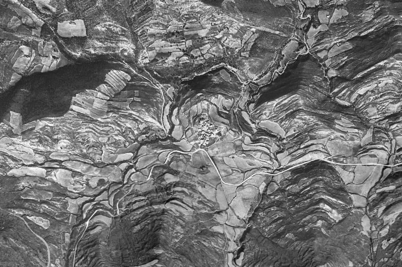 Ortofoto de 1956-1957 del núcleo de Bagüés