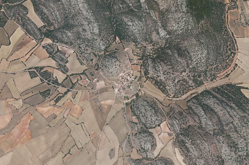 Ortofoto actual del núcleo de Berrueco