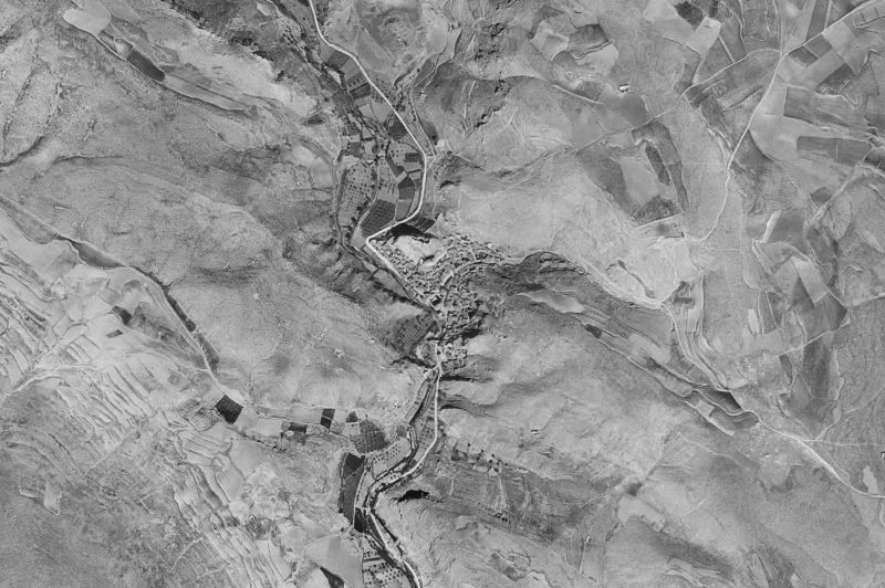Ortofoto de 1956-1957 del núcleo de Bijuesca