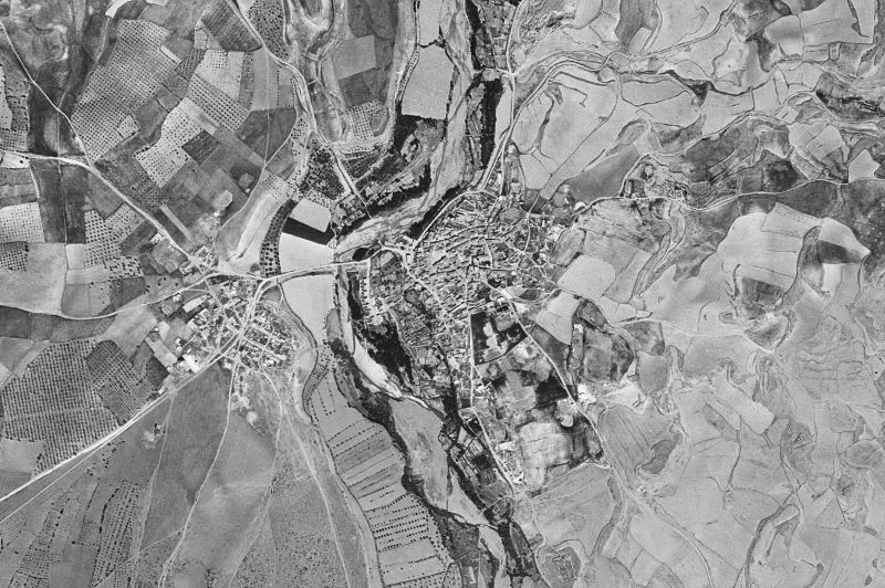 Ortofoto de 1956-1957 del núcleo de Biota